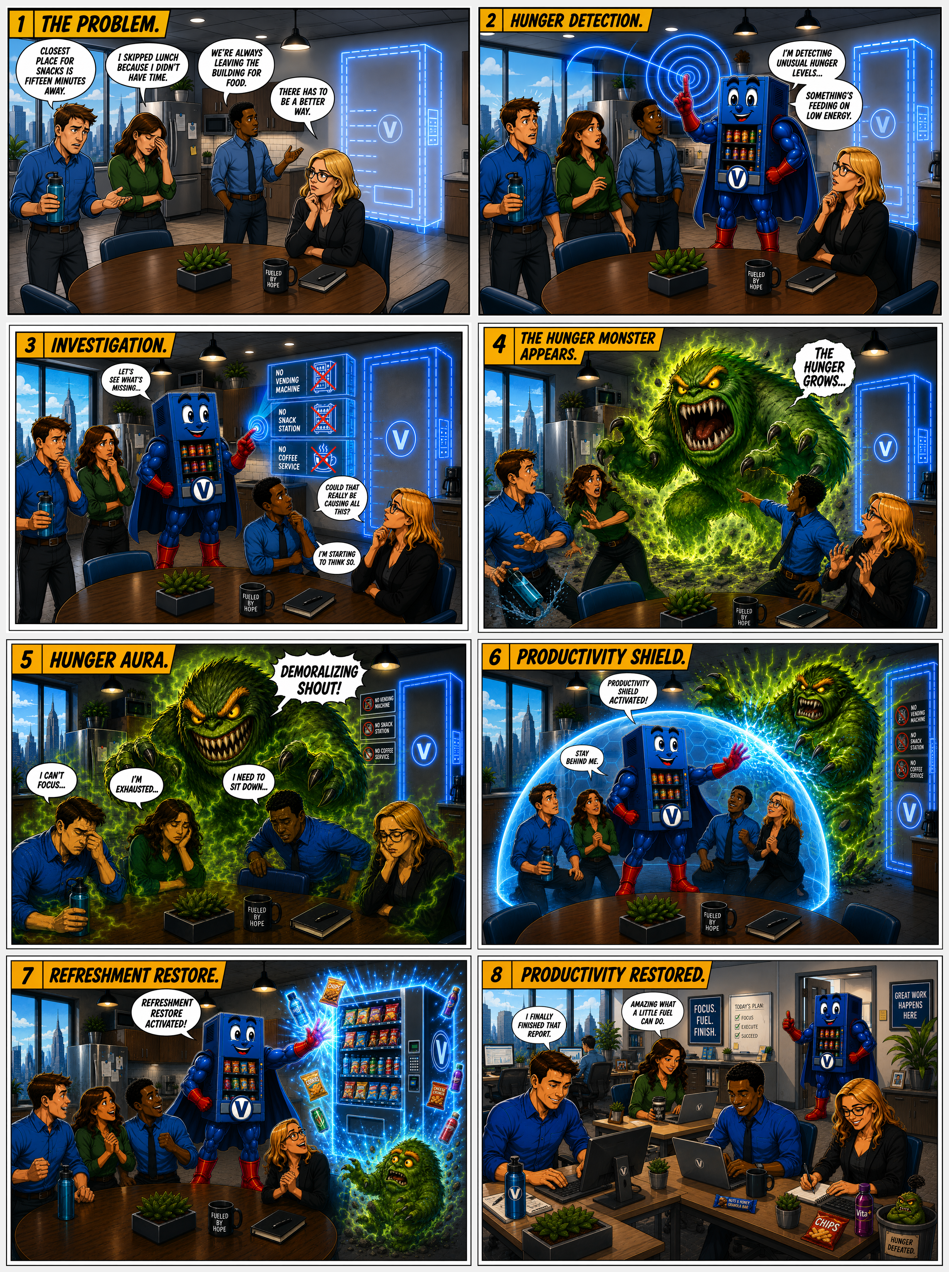 Captain Vending comic strip: The Hunger Monster Returns
